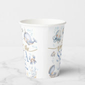 Under The Sea Ocean Baby Shower Boy Blue 紙コップ (右)