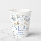 Under The Sea Ocean Baby Shower Boy Blue 紙コップ (正面)