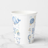 Under The Sea Ocean Baby Shower Boy Blue  紙コップ (右)
