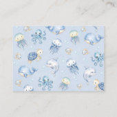 Under The Sea Ocean Baby Shower Boy Diaper Raffle エンクロージャーカード (裏面)