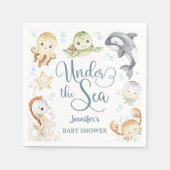 Under The Sea Ocean Baby Shower Gender Neutral  スタンダードカクテルナプキン (正面)
