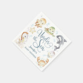 Under The Sea Ocean Baby Shower Gender Neutral  スタンダードカクテルナプキン (角)
