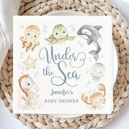Under The Sea Ocean Baby Shower Gender Neutral スタンダードカクテルナプキン