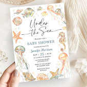 Under The Sea Ocean Baby Shower Gender Neutral 招待状