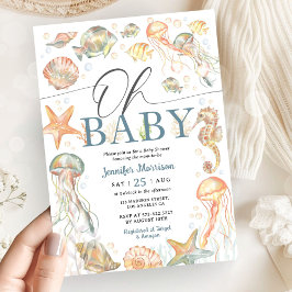 Under The Sea Ocean Baby Shower Gender Neutral 招待状