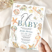 Under The Sea Ocean Baby Shower Gender Neutral 招待状