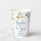 Under The Sea Ocean Baby Shower Gender Neutral 紙コップ (裏面)