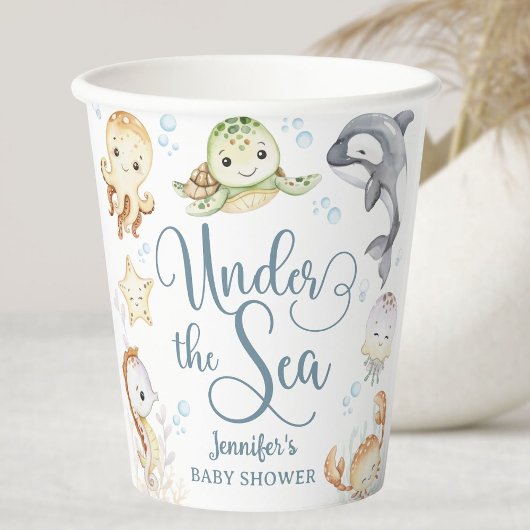 Under The Sea Ocean Baby Shower Gender Neutral 紙コップ