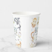 Under The Sea Ocean Baby Shower Gender Neutral 紙コップ (右)