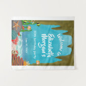 Under the Sea Ocean Cave Birthday Sign Tapestry タペストリー (正面(横))