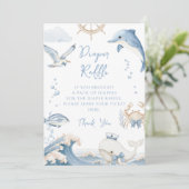 Under the Sea Ocean Diaper Raffle Baby Boy Shower 招待状 (スタンド正面)