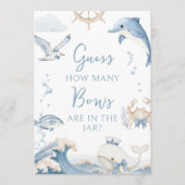 Under the Sea Ocean How Many Bows Baby Boy Shower 招待状 (正面)