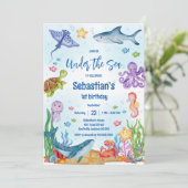 Under the Sea Ocean Theme Birthday Invitation 招待状 (スタンド正面)