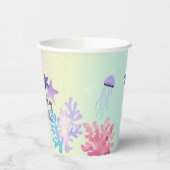 Under the Sea Paper Cups Pink and Purple Birthday 紙コップ (左)