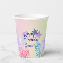 Under the Sea Paper Cups Pink and Purple Birthday 紙コップ