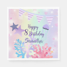 Under the Sea Paper Napkins –Pink and Purple スタンダードランチョンナプキン