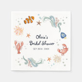 Under the Sea She's a Catch Bridal Shower Cocktail スタンダードカクテルナプキン (正面)