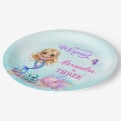 Under the Sea - Splish Splash - Mermaid Birthday ペーパープレート (アングル)