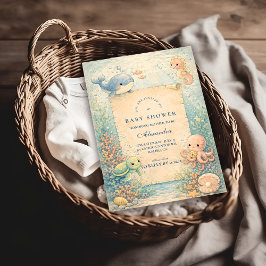 Under the Sea Storybook Baby Shower 招待状
