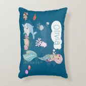 Under the Sea Sweet Mermaid Personalized アクセントクッション (正面(垂直))