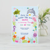 Under the sea Theme invitaion. Kids party. 招待状 (スタンド正面)