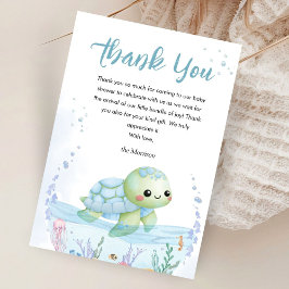 Under The Sea Turtle Baby Shower Boy Thank You サンキューカード