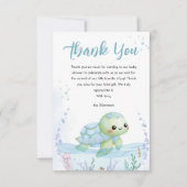 Under The Sea Turtle Baby Shower Boy Thank You サンキューカード (正面)