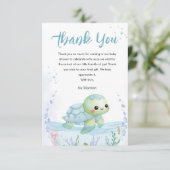 Under The Sea Turtle Baby Shower Boy Thank You サンキューカード (スタンド正面)