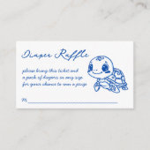 Under the sea turtle baby shower diaper raffle エンクロージャーカード (正面)