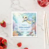 Under the Sea Turtle Boy Baby Shower スタンダードカクテルナプキン (インサイチュ)