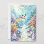 Under the Sea Turtle Boy Baby Shower 招待状 (裏面)