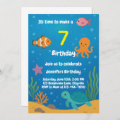 Under the Sea Underwater Birthday Invitation 招待状 (正面/裏面)