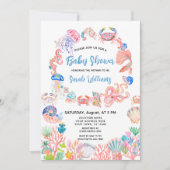 Under the Sea Watercolor Baby Shower Invitation 招待状 (正面)