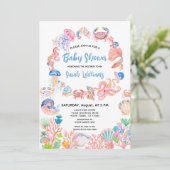 Under the Sea Watercolor Baby Shower Invitation 招待状 (スタンド正面)