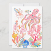 Under the Sea Watercolor Baby Shower Invitation 招待状 (裏面)