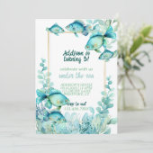 Under the Sea Watercolor Birthday Invitation 招待状 (スタンド正面)