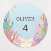 Under the Sea Waterproof Labels, Oliver Name Label ラベル (デザイン2)