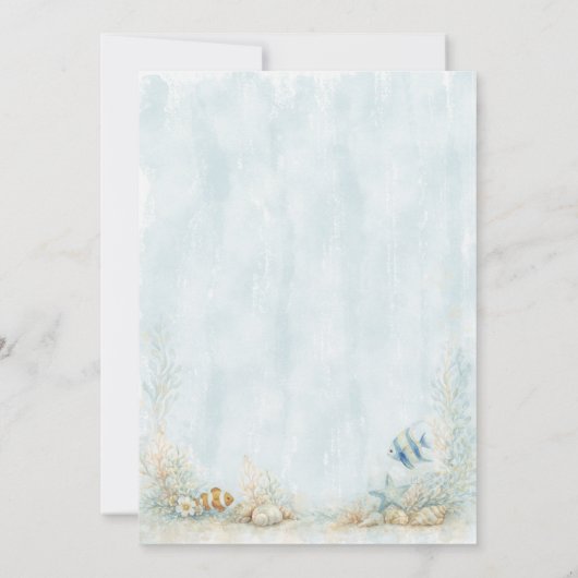 Under the Sea Whale & Ocean Animals Birthday 招待状 (裏面)