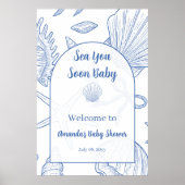 Under The Sea You Soon Blue Baby Shower Welcome ポスター (正面)