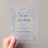 Under The Sea You Soon Blue Boy Baby Shower アクリル招待状 (インサイチュ (ポータブル))