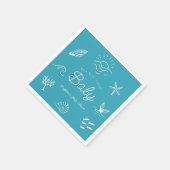 Under the Sea You Soon Blue Boy Baby Shower スタンダードカクテルナプキン (角)