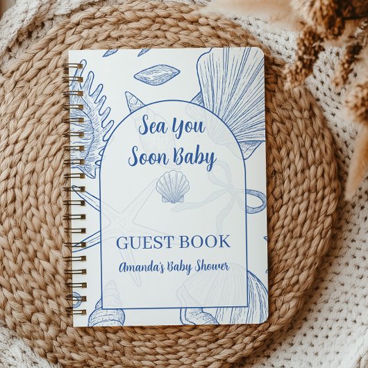 Under The Sea You Soon Blue Boy Baby Shower Guest ノートブック