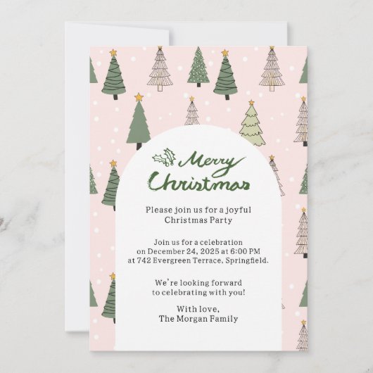 Under the Snowy Trees – Christmas Party 招待状 (正面)