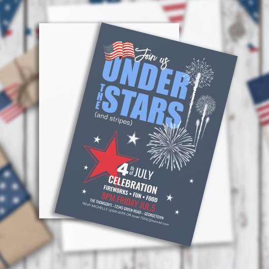 Under the Stars and Stripes 7月4日ID1107 招待状