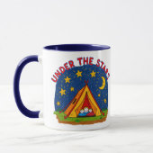 Under the Stars Kids Camping Drawing マグカップ (左)