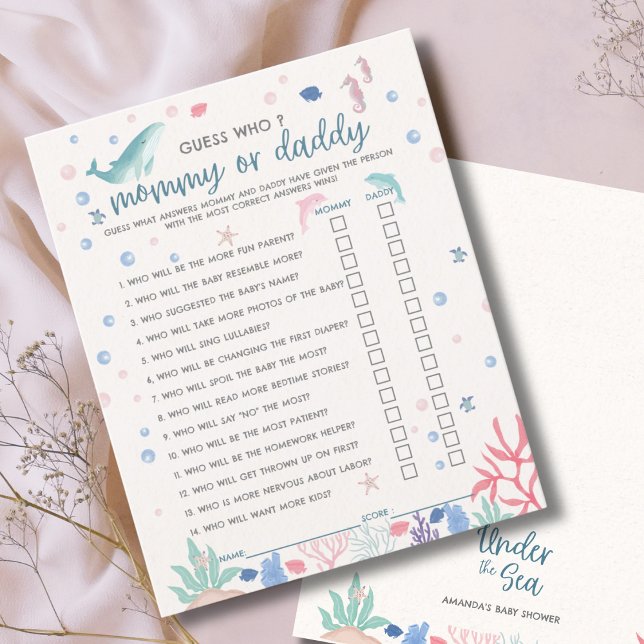 Under the Water Mommy or Daddy Baby Shower Games (クリエイターアップロード済み)