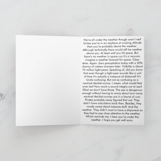 Under the Weather Get Well card カード (内部)