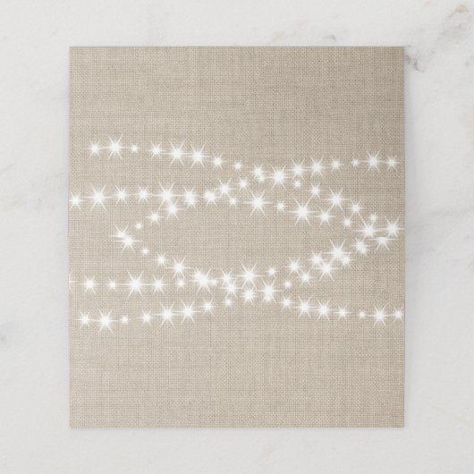 Under Twinkle Lights on Burlap折り畳み座席表 プレイスカード (外部開封)