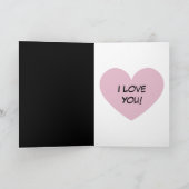 Under Umbrella: Romantic Couple Kissing in Rain カード (内部)