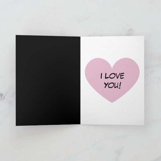 Under Umbrella: Romantic Couple Kissing in Rain カード (内部)